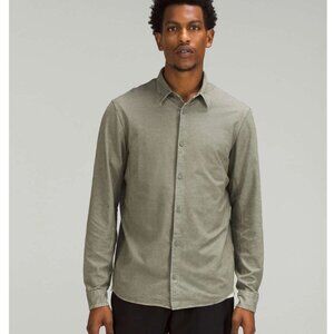 Lululemon Commission Shirt Mens Medium Green Long Sleeve Button Front Casual